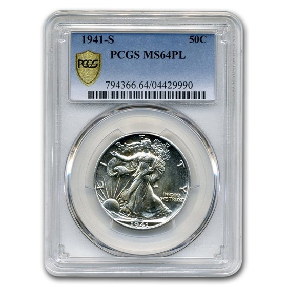 1941-S Walking Liberty Half Dollar MS-64 PCGS (PL) 1941-S Walking Liberty Half Dollar MS-64 PCGS (PL)